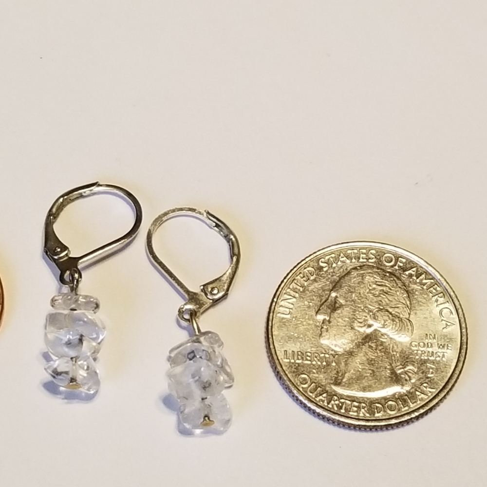 NEW Genuine Clear Quartz Earrings